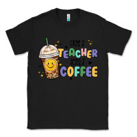 Black half teacher half coffee Classic Tee - MaliasSmallBusiness