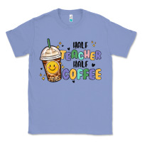Colony Blue half teacher half coffee Classic Tee - MaliasSmallBusiness