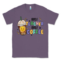 Lavender half teacher half coffee Classic Tee - MaliasSmallBusiness