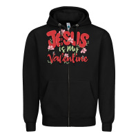 Black jesus is my valentine Zipper Hoodie - MaliasSmallBusiness