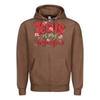 Chestnut jesus is my valentine Zipper Hoodie - MaliasSmallBusiness