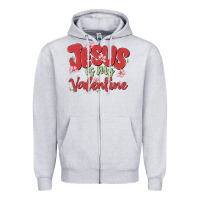 Heather Grey jesus is my valentine Zipper Hoodie - MaliasSmallBusiness