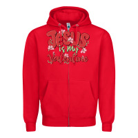 Red jesus is my valentine Zipper Hoodie - MaliasSmallBusiness