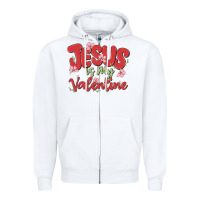 White jesus is my valentine Zipper Hoodie - MaliasSmallBusiness