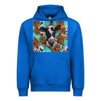 Cobalt western black and white cow Urban Hoodie - BarkalooDesign