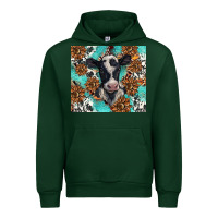 Forest Green western black and white cow Urban Hoodie - BarkalooDesign