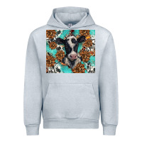 Heather Grey western black and white cow Urban Hoodie - BarkalooDesign