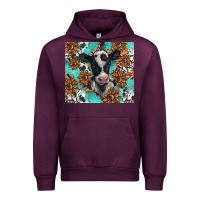 Mauve Wine western black and white cow Urban Hoodie - BarkalooDesign