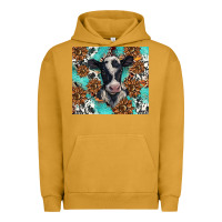 Pigment Peanut Butter western black and white cow Urban Hoodie - BarkalooDesign