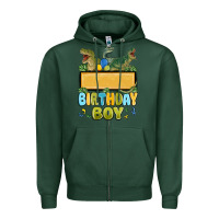 Sports Green customized dinosaur birthday boy Zipper Hoodie - MaliasSmallBusiness