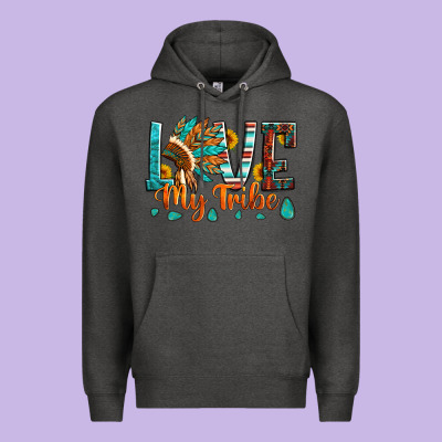 Love My Tribe Native American Indian Headdress Premium Hoodie Designed By Artiststas