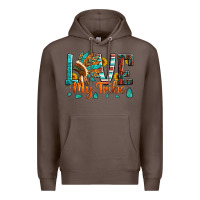 Coffee love my tribe native american indian headdress Premium Hoodie - Artiststas