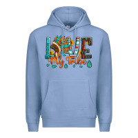 Colony Blue love my tribe native american indian headdress Premium Hoodie - Artiststas