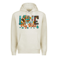 Oatmeal Heather love my tribe native american indian headdress Premium Hoodie - Artiststas