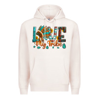 Pale Pink love my tribe native american indian headdress Premium Hoodie - Artiststas