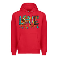 Red love my tribe native american indian headdress Premium Hoodie - Artiststas