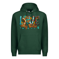 Sports Green love my tribe native american indian headdress Premium Hoodie - Artiststas