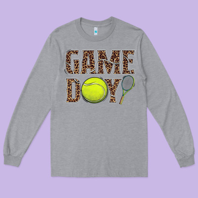 Tennis Game Day Long Sleeve Tee Designed By Barkaloodesign