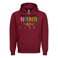 Burgundy blessed to be called nana Zipper Hoodie - MaliasSmallBusiness