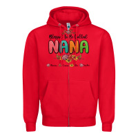 Red blessed to be called nana Zipper Hoodie - MaliasSmallBusiness