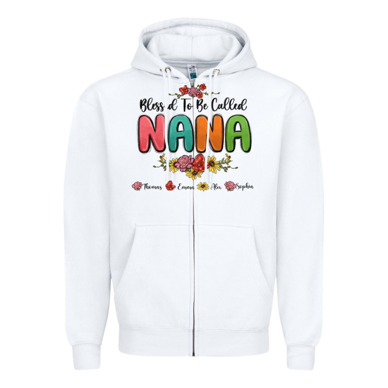 Blessed To Be Called Nana Zipper Hoodie by MaliasSmallBusiness | Teevron