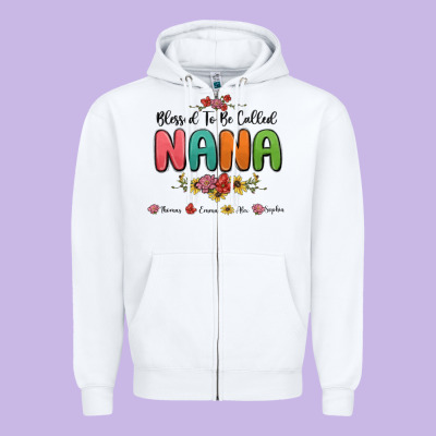 Zipper Hoodie blessed to be called nana
