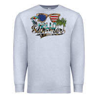 Heather Grey hello summer Premium Sweatshirt - SublimationCraftShop