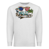 Oatmeal Heather hello summer Premium Sweatshirt - SublimationCraftShop