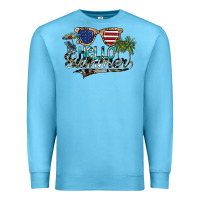 Ocean Blue hello summer Premium Sweatshirt - SublimationCraftShop