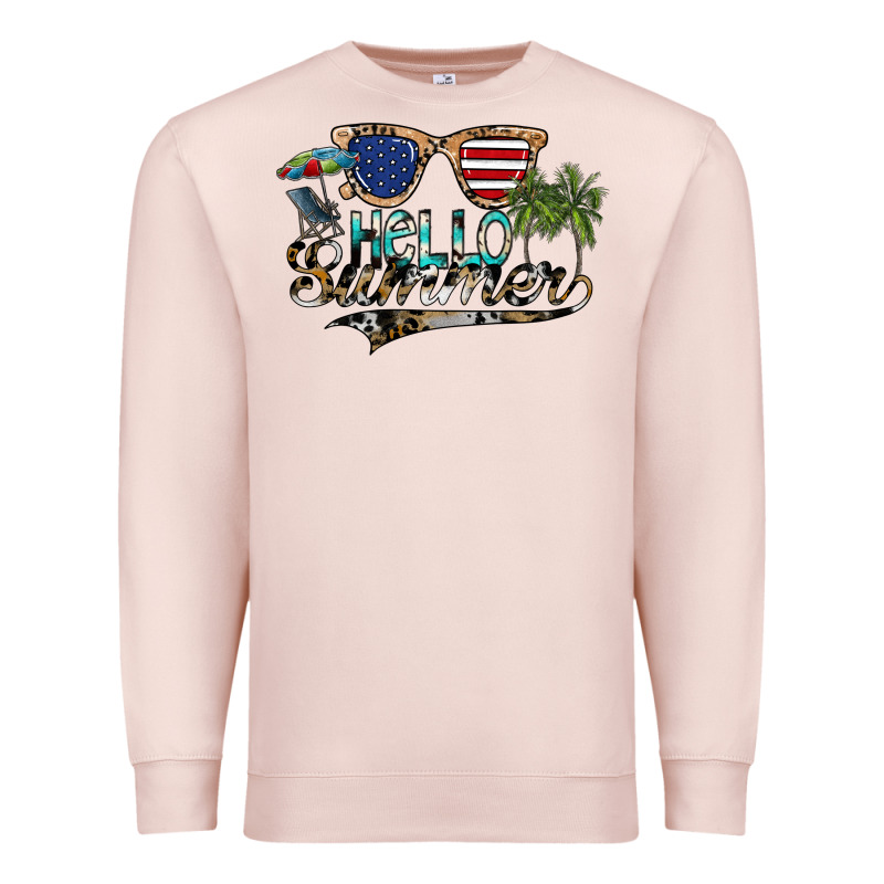 Hello Summer Premium Sweatshirt by SublimationCraftShop | Teevron