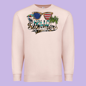 Hello Summer Premium Sweatshirt Designed By Sublimationcraftshop