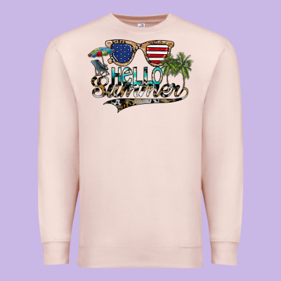 Hello Summer Premium Sweatshirt Designed By Sublimationcraftshop
