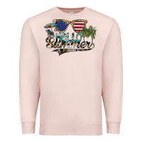 Pale Pink hello summer Premium Sweatshirt - SublimationCraftShop