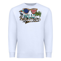 White hello summer Premium Sweatshirt - SublimationCraftShop