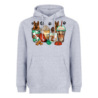 Heather Grey german shepherds coffee cups Heavyweight Hoodie - Zillion Design Studio