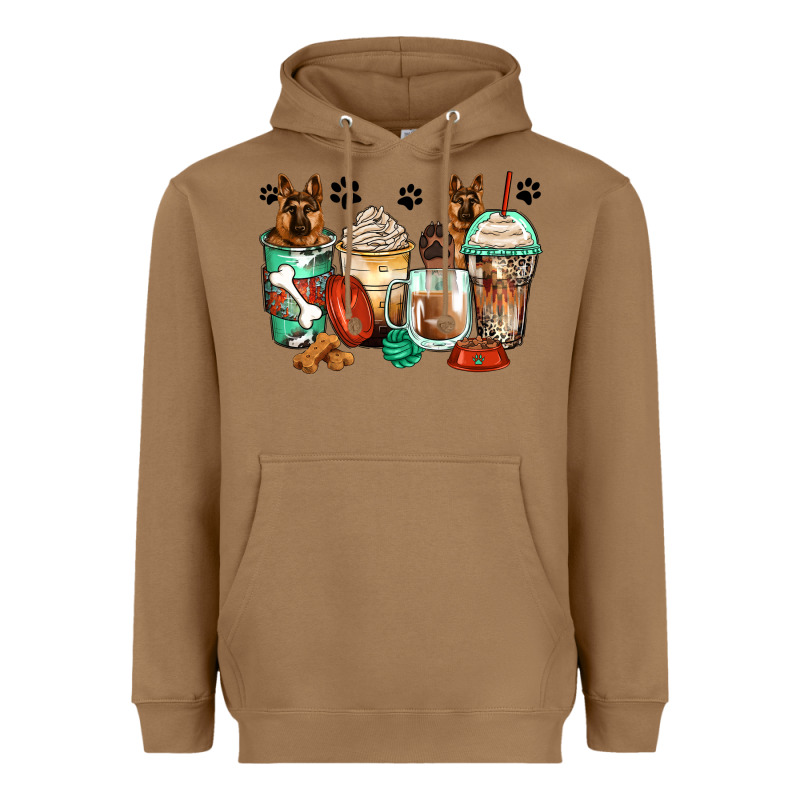 German Shepherds Coffee Cups Heavyweight Hoodie by Zillion Design Studio | Teevron