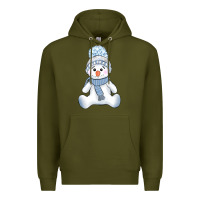 Army Green winter snowman Premium Hoodie - AdoDesignShop