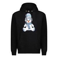 Black winter snowman Premium Hoodie - AdoDesignShop