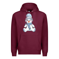 Burgundy winter snowman Premium Hoodie - AdoDesignShop