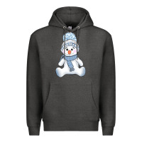 Charcoal Heather winter snowman Premium Hoodie - AdoDesignShop