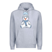 Heather Grey winter snowman Premium Hoodie - AdoDesignShop