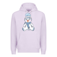 Lilac winter snowman Premium Hoodie - AdoDesignShop