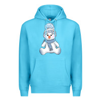 Ocean Blue winter snowman Premium Hoodie - AdoDesignShop