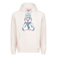 Pale Pink winter snowman Premium Hoodie - AdoDesignShop