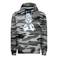 Slate Camo winter snowman Premium Hoodie - AdoDesignShop