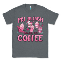 Charcoal Heather my sleigh runs on coffee Classic Tee - MaliasSmallBusiness