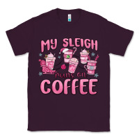 Plum my sleigh runs on coffee Classic Tee - MaliasSmallBusiness