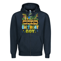 Navy brother of the birthday boy Zipper Hoodie - MaliasSmallBusiness