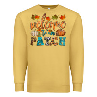 Antique Gold welcome to our patch Premium Sweatshirt - HRA Design Shop