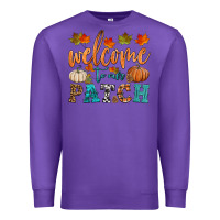 Purple welcome to our patch Premium Sweatshirt - HRA Design Shop